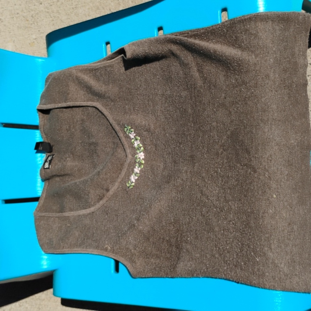 BROWN Knit CAMI TANK  Sz  Medium VINTAGE 80's SHU SHU SZ M/LG